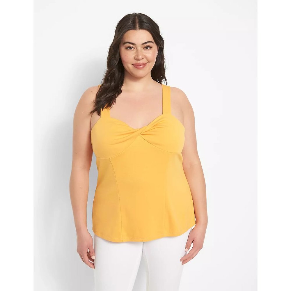Lane Bryant Fitted Ribbed Tank Top With Twist Sweetheart Neck 26/28